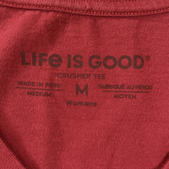 Life is Good "Dachshund and Dashing" Graphic Dog Short Sleeve Tee Red Size M - Picture 4 of 8